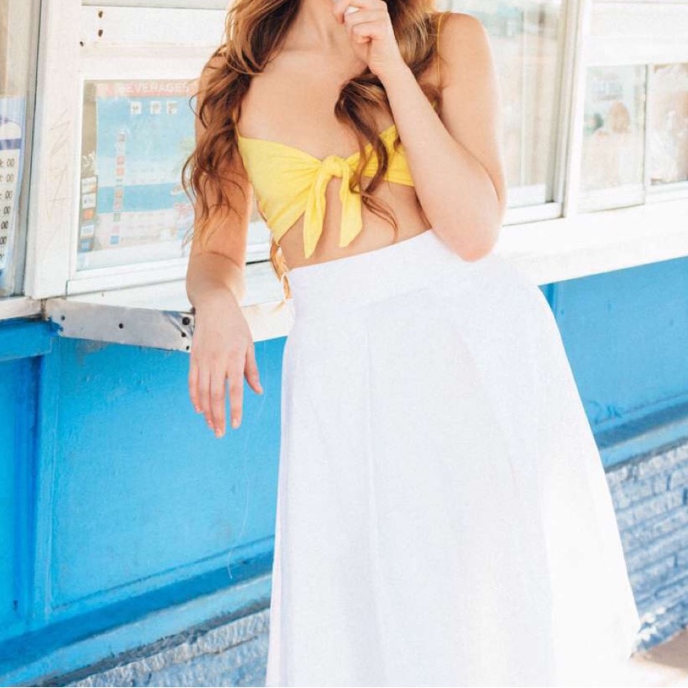 Aritzia yellow bralette top